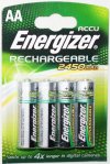 Pack of 4 Energizer AA 2450mah ACCU Rechargeable batteries