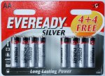Eveready Silver AA 4 + 4 Free Batteries